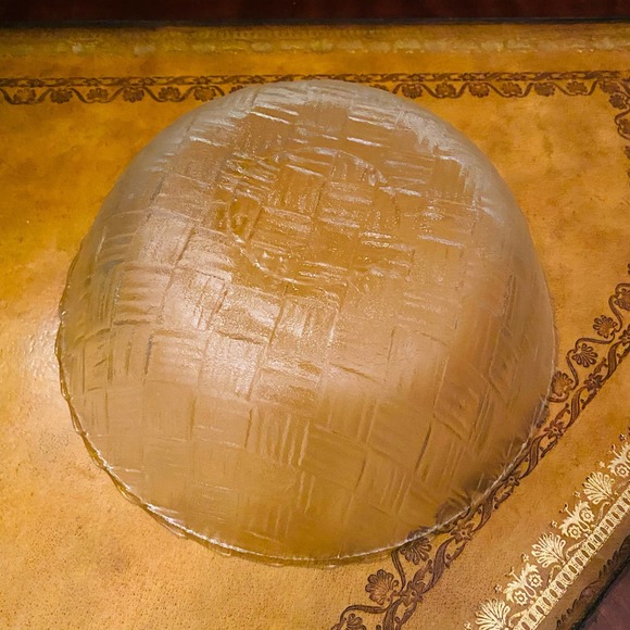 Vintage Frosted Glass Textured Basketweave Serving Bowl - Picture 3 of 4